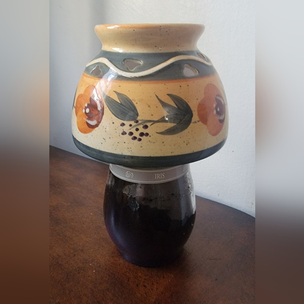 Ceramic Candle Shade Topper Southwestern Desert Flower